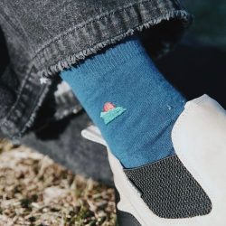 赤玉 獅子山設計刺繡棉襪4